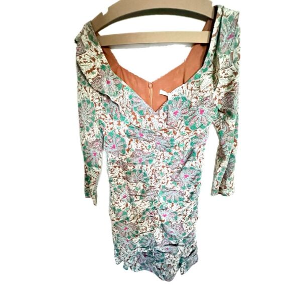 NWT Veronica Beard Lozano print ruched silk blend mini dress Size 2 - Picture 6 of 7